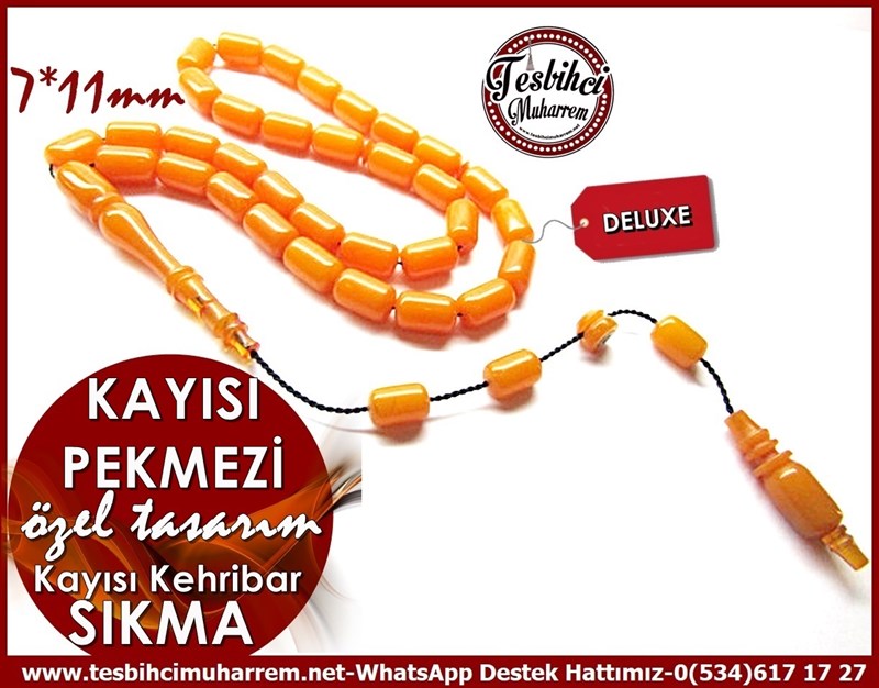 Özel Çalışma Damarlı Sıkma Kehribar Tesbih Kayısı Pekmezi