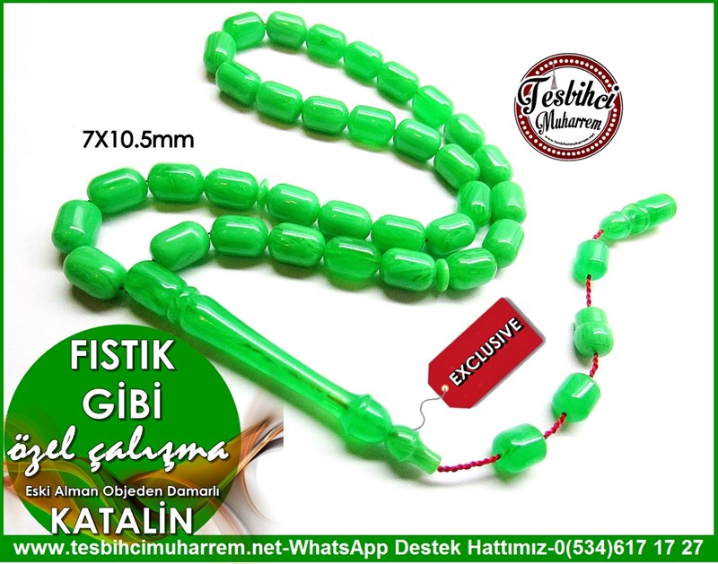 Özel Çalışma Green Objeden Eski Alman Katalin Tesbih Fıstık Gibi