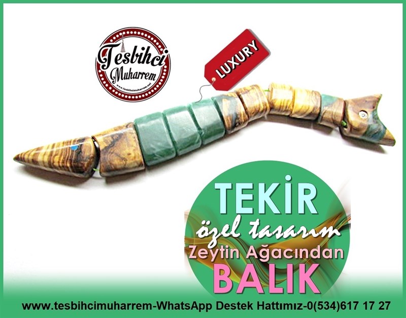 Özel Çalışma Kahve Yeşil Ton Zeytin Ağacı Balık Zaza Tesbih Tekir