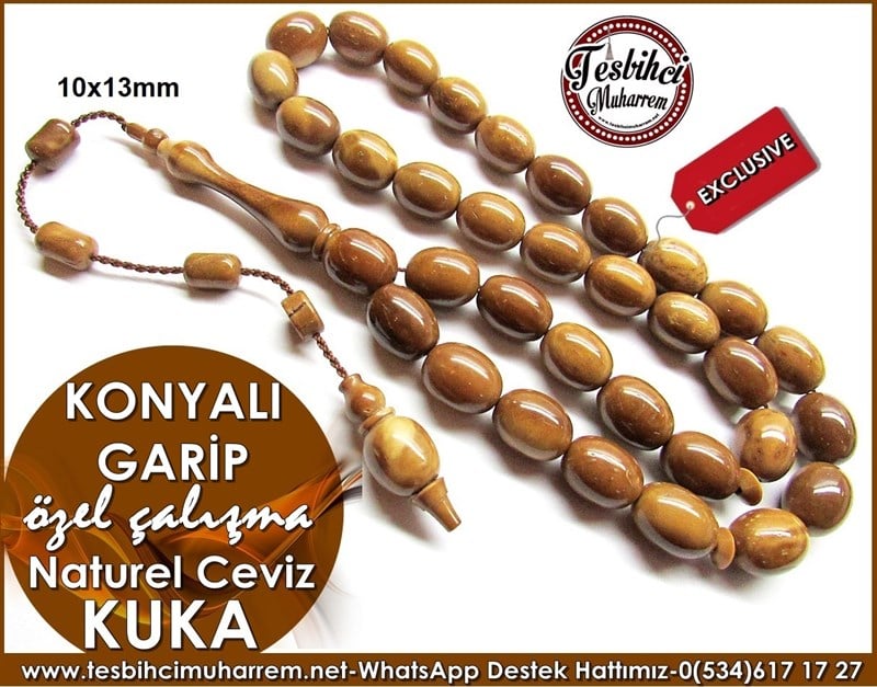 Özel Çalışma Naturel Kuka Cevizi Tesbih Konyalı Garip