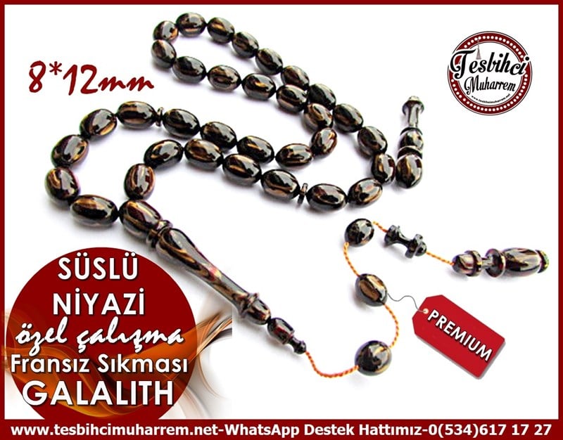 Özel Çalışma Premium Karamelli Fransız Sıkması Galalith Tesbih Süslü Niyazi