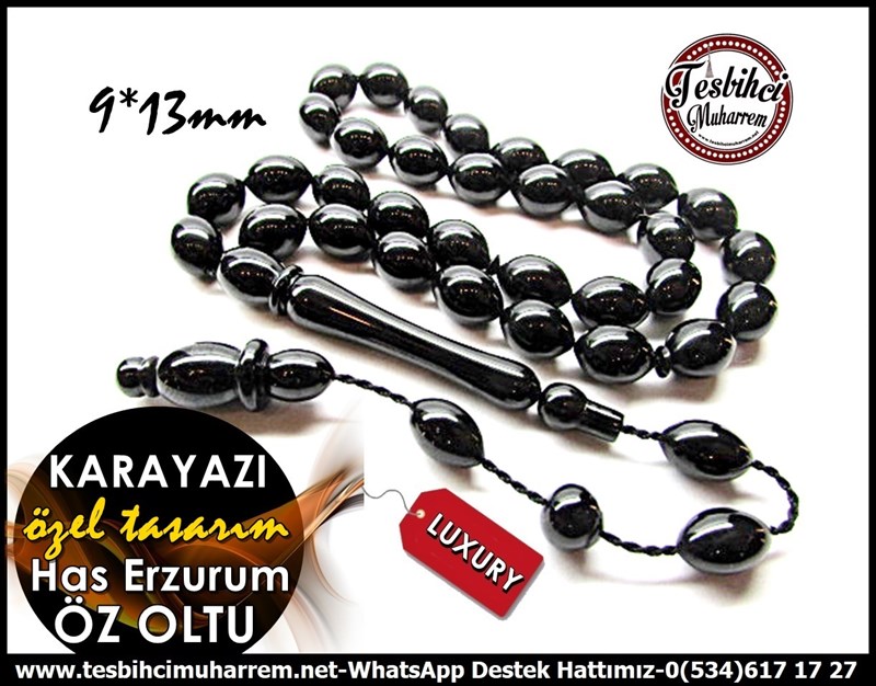 Özel Çalışma Saf Orjinal Erzurum Öz Oltu Taşı Tesbih Karayazı