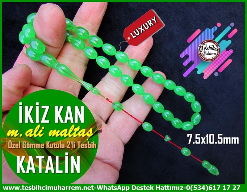 Katalin Ve Bağa TesbihlerTM12410Özel Gömme Kutulu İki Adet Yeşil Katalin Tesbih İkiz Kan SetÖzel Gömme Kutulu İki Adet Yeşil Katalin Tesbih İkiz Kan Set