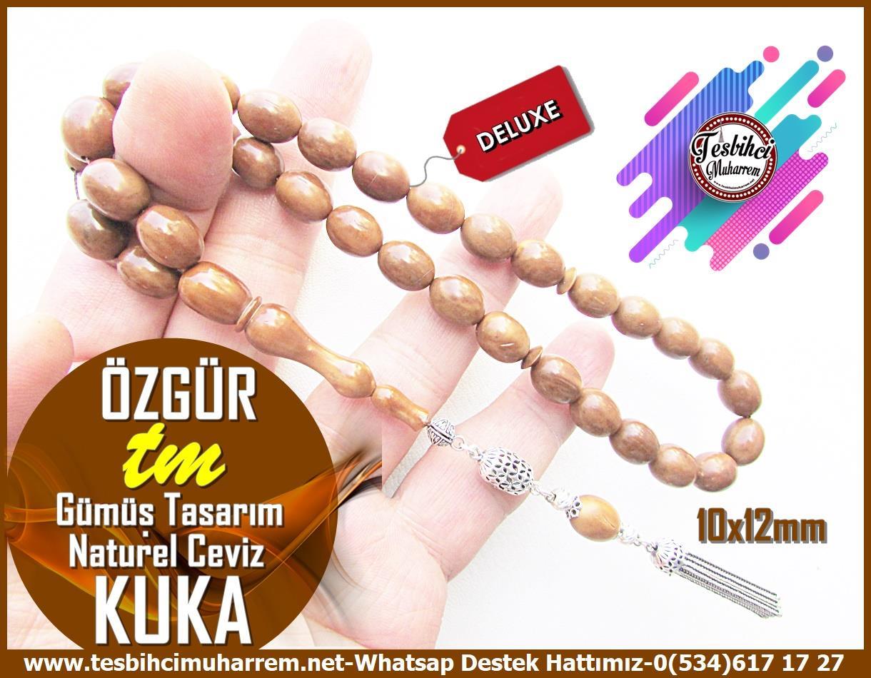 Kuka Ağacı TesbihlerTM12304Özel Gümüş Kazaz Kamçılı Naturel Ceviz Kuka Tesbih Canciğer Özel Gümüş Kazaz Kamçılı Naturel Ceviz Kuka Tesbih Canciğer 