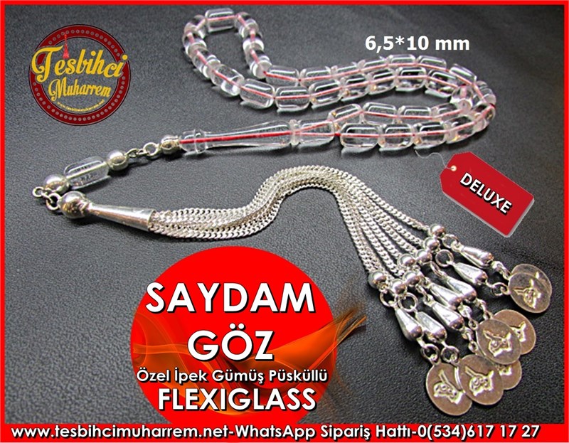 Özel İpek Püskül Flexiglass Tesbih 6,5*11 mm İşte Öyle Bir Şey