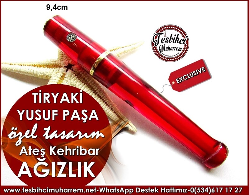 Özel İşçilik Ateş Kehribar Ağızlık Tiryaki Yusuf Paşa 