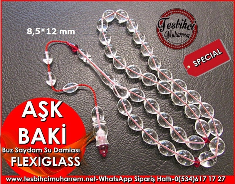 Özel İşçilik Buz Saydam Flexiglass Tesbih Sistemli Aşk Baki 