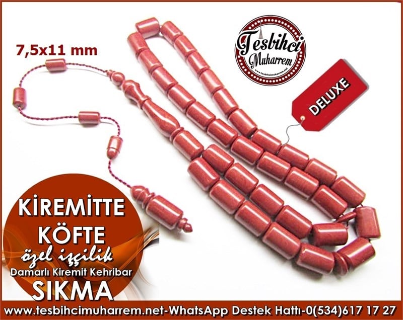 Özel İşçilik Kiremit Sıkma Kehribar Tesbih Kiremitte Köfte