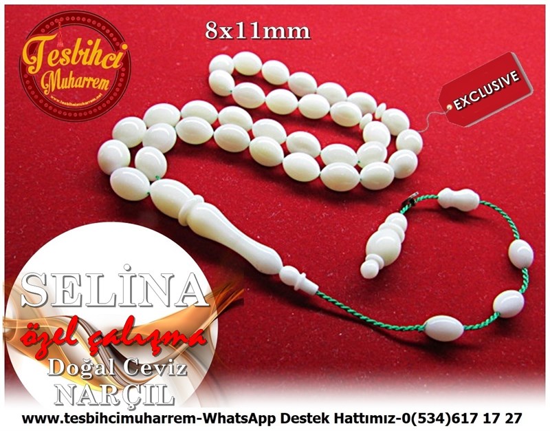 Özel İşçilik Özel Çalışma Ceviz Naturel Narçıl Tesbih Selina