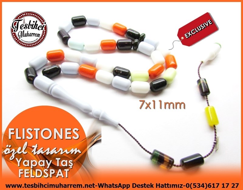 Özel Tasarım Curcumix Karma Yapay Taş Feldspat Tesbih Flistones 
