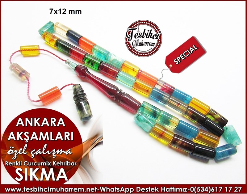Özel Tasarım Kesme Curcumix Sıkma Kehribar Tesbih Ankara Akşamları  