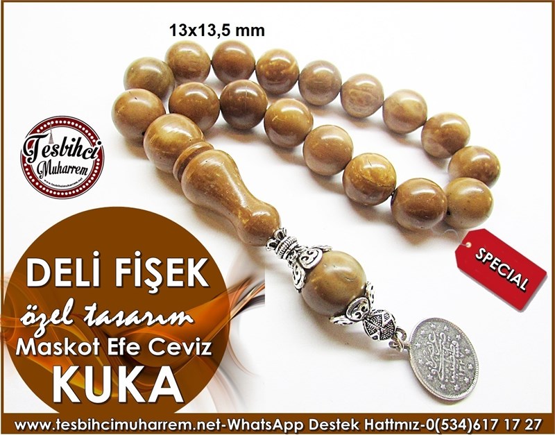 Özel Tasarım Kuka Cevizi Maskot Efe Tesbih Delifişek