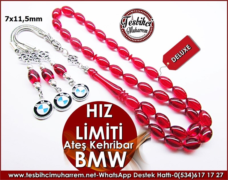 Özgün Tasarım Gümüş Püskül BMW Ateş Kehribar Tesbih Hız Limiti 