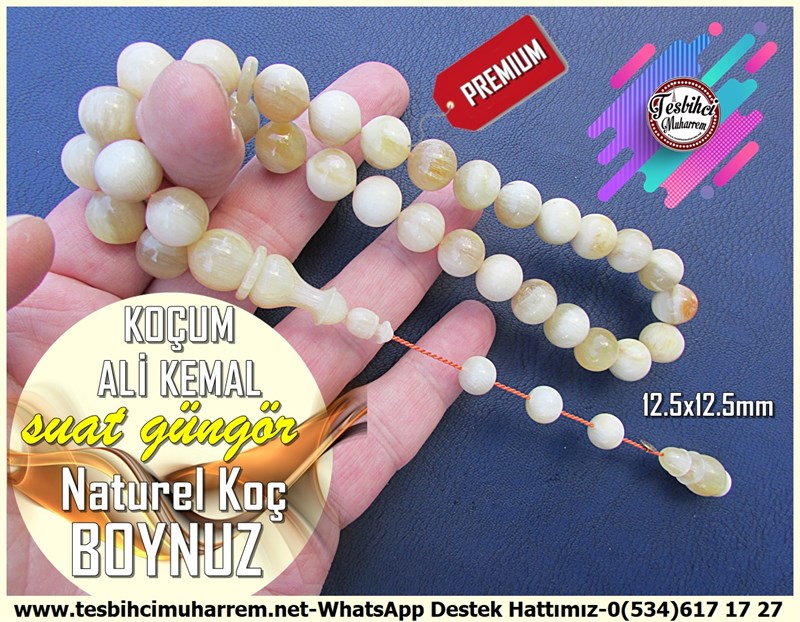 Koç Boynuzu TesbihTM10345Premium Çalışma Naturel Koç Boynuzu Tesbih Koçum Ali KemalPremium Çalışma Naturel Koç Boynuzu Tesbih Koçum Ali Kemal 