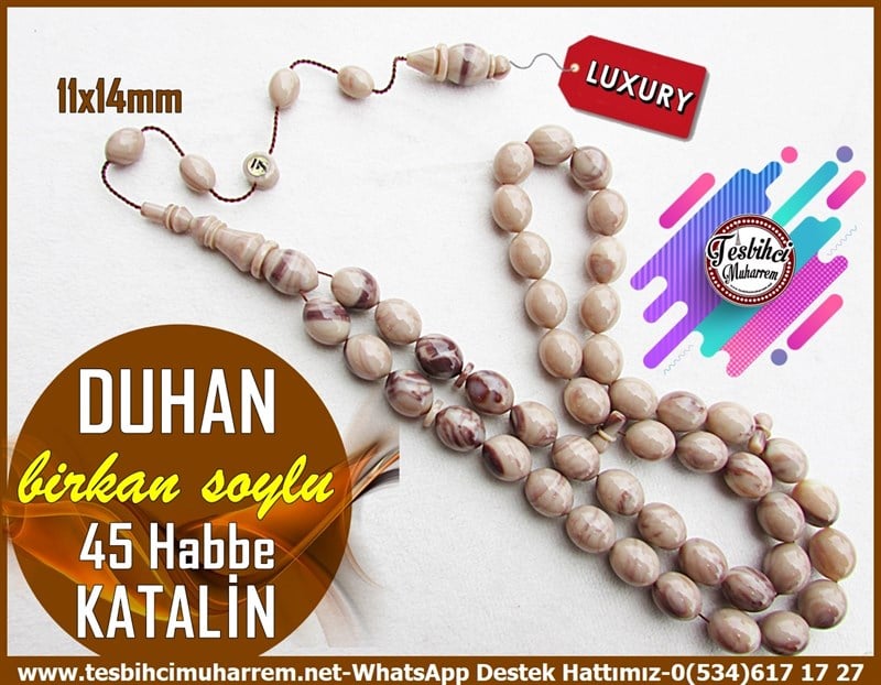 Katalin Ve Bağa TesbihlerTM12171Profesyonel Çalışma Beyzi Kesim 45 Habbelik Katalin Tesbih DuhanProfesyonel Çalışma Beyzi Kesim 45 Habbelik Katalin Tesbih Duhan