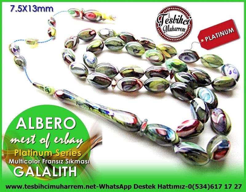 Profesyonel İşçilik Mustafa Erbay Usta Kolleksiyonundan Eski Fransız Sıkması Galalith Tesbih Albero