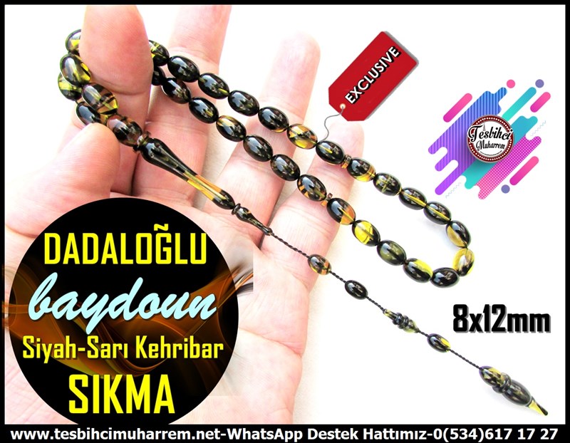 Hareli Damarlı Sarı Kehribar TesbihlerTM11952Sıkma Kehribar Tesbih Siyah Sarılı Beyzi Kesim DadaloğluSıkma Kehribar Tesbih Siyah Sarılı Beyzi Kesim Dadaloğlu