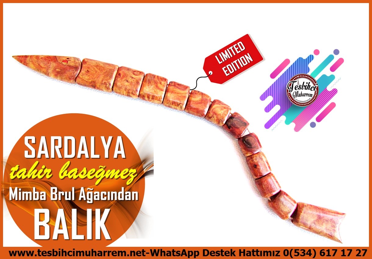 Balık TesbihlerTM14467Tahir Başeğmez Usta İşçilikli Balık Zaza Tesbih I Elite Model Doğal Eğzotik Mimba Brul Ağacından Sardalya TesbihBalık Zaza Tesbih I Elite Model Doğal Eğzotik Mimba Brul Ağacından Sardalya Tesbih