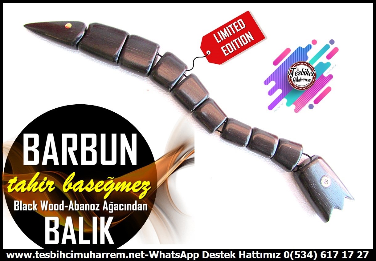 Balık TesbihlerTM14465Tahir Başeğmez Usta İşçilikli Balık Zaza Tesbih I Elite Model Black Wood-Abanoz Ağacından Barbun TesbihBalık Zaza Tesbih I Elite Model Black Wood-Abanoz Ağacından Barbun Tesbih