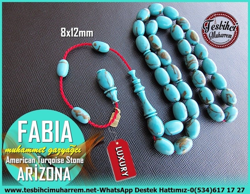 Turkuaz Firuze Taş TesbihlerTM11311Tesbih Arizona American Turqoise Stone Rosary FabiaTesbih Arizona American Turqoise Stone Rosary Fabia