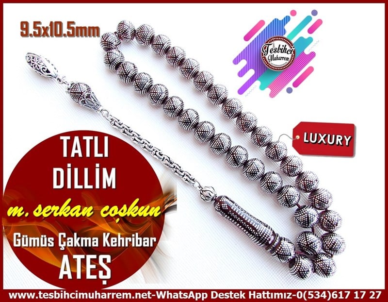 Bordo Vişne Ton TesbihlerTM11727Tesbih Ateş Kehribar Yoğun Gümüş Çakım Küre Kesim Gümüş Püsküllü Talı DillimTesbih Ateş Kehribar Yoğun Gümüş Çakım Küre Kesim Gümüş Püsküllü Talı Dillim