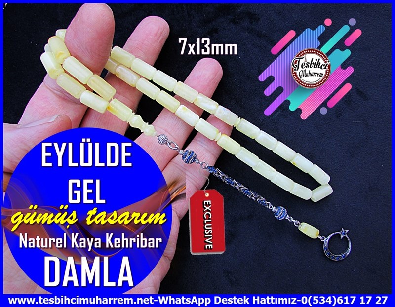  Damla Kehribar TesbihlerTM117657/ATesbih Damla Kehribar Kapsül Kesim Limon Ton Gümüş Aksesuarlı Eylülde Gel Tesbih Damla Kehribar Kapsül Kesim Limon Ton Gümüş Aksesuarlı Eylülde Gel 