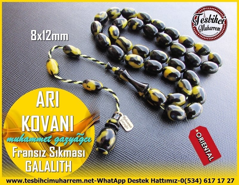 Katalin Ve Bağa TesbihlerTM11306Tesbih Galalith Fransız Sıkması Multicolor Badem Kesim Arı Kovanı Tesbih Galalith Fransız Sıkması Multicolor Badem Kesim Arı Kovanı 