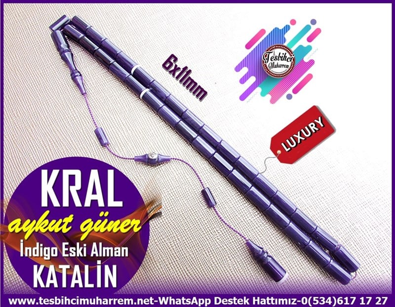 Katalin Ve Bağa TesbihlerTM11640Tesbih Katalin Eski Alman İndigo Dik Yumuşak Kadife Kesme KralTesbih Katalin Eski Alman İndigo Dik Yumuşak Kadife Kesme Kral