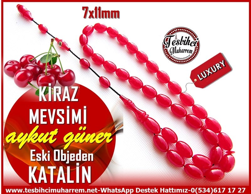 Katalin Ve Bağa TesbihlerTM11420Tesbih Katalin Eski Objeden Vişne Ton Kadife Beyzi Kesim Kiraz MevsimiTesbih Katalin Eski Objeden Vişne Ton Kadife Beyzi Kesim Kiraz Mevsimi