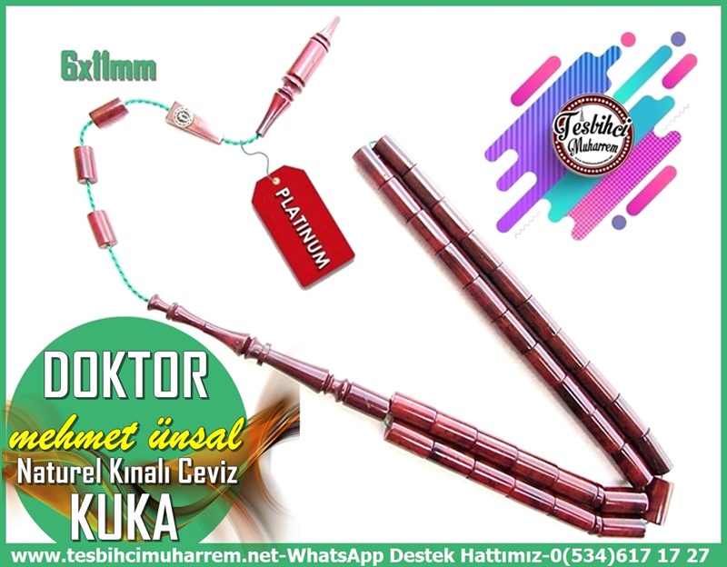 Kuka Ağacı TesbihlerTM11834Tesbih Kuka Kınalı Dik Kesme Naturel Ceviz Antibakteriyel DoktorTesbih Kuka Kınalı Dik Kesme Naturel Ceviz Doktor