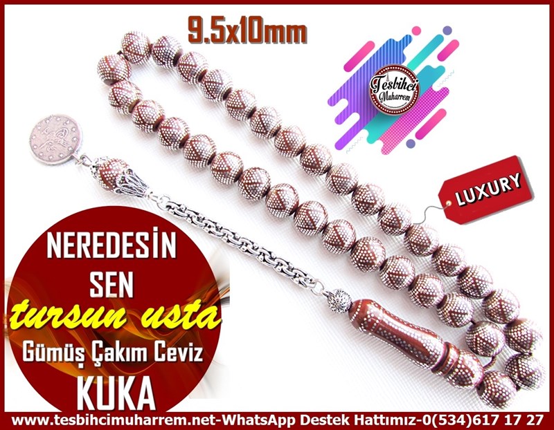Kuka Ağacı TesbihlerTM11728Tesbih Kuka Tesbih Yoğun Gümüş Çakım Küre Kesim Gümüş Püsküllü Nererdesin SenTesbih Kuka Tesbih Yoğun Gümüş Çakım Küre Kesim Gümüş Püsküllü Nererdesin Sen