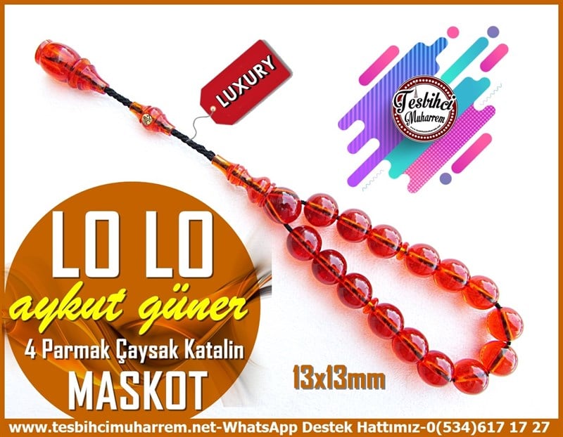 Maskot,Bileklik,Can-ı Gönül TesbihlerTM11889Tesbih Maskot 4 Parmak Katalin Çaysak Yuvarlak Muazzam Lo Lo Tesbih Maskot 4 Parmak Katalin Çaysak Yuvarlak Muazzam Lo Lo 