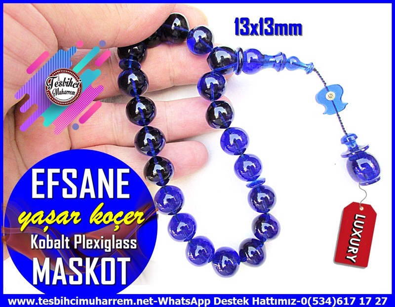 Maskot,Bileklik,Can-ı Gönül TesbihlerTM11980Tesbih Maskot Kobalt Mavi Plexiglass Bilek Boy Efe EfsaneTesbih Maskot Kobalt Mavi Plexiglass Bilek Boy Efe Efsane