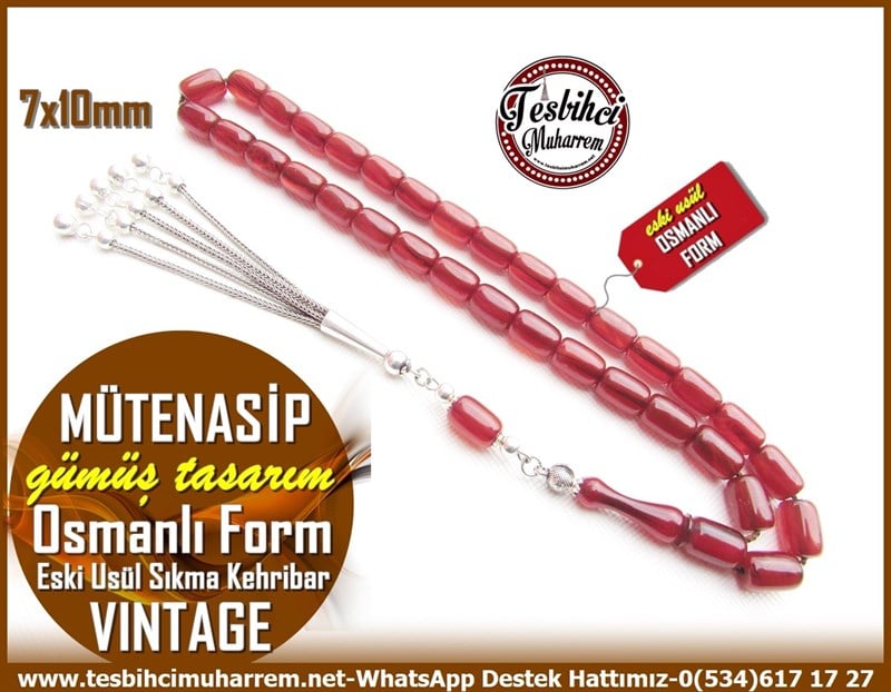 Osmanlı Benzetme Eskitme Eski Usül TesbihlerTM11495Tesbih Sıkma Kehribar Vintage Eski Usül Osmanlı Form Gümüş Püskül Mütenasip Tesbih Sıkma Kehribar Vintage Eski Usül Osmanlı Form Gümüş Püskül Mütenasip 