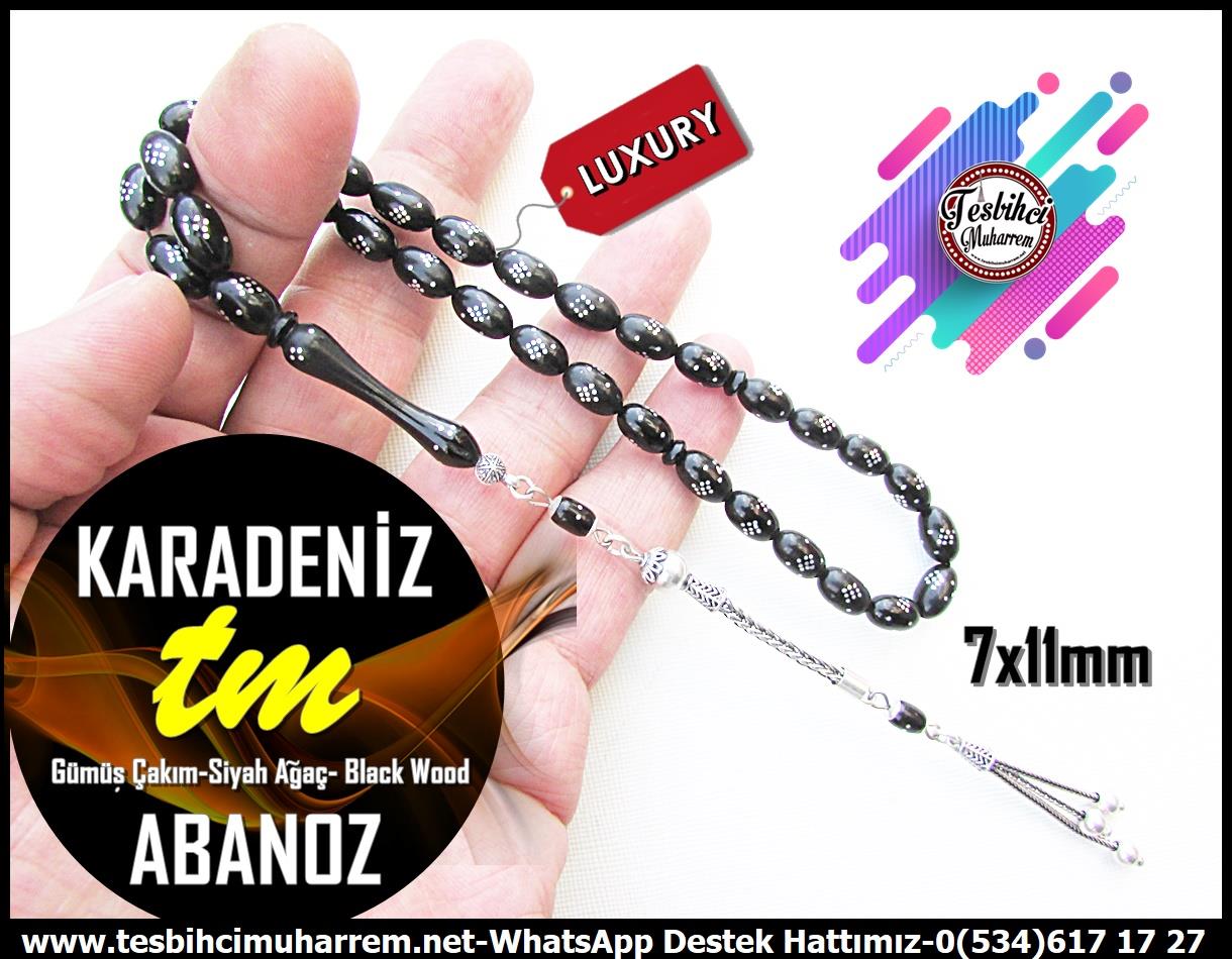 Abanoz Ağacı TesbihlerTM13169Tespih Abanoz Black Wood Gümüş İşleme Gümüş Püskül Siyah Örümcek Ağı TesbihTespih Abanoz Black Wood I Uzun Gümüş Püskül Gümüş Çakım Karadeniz Tesbih 