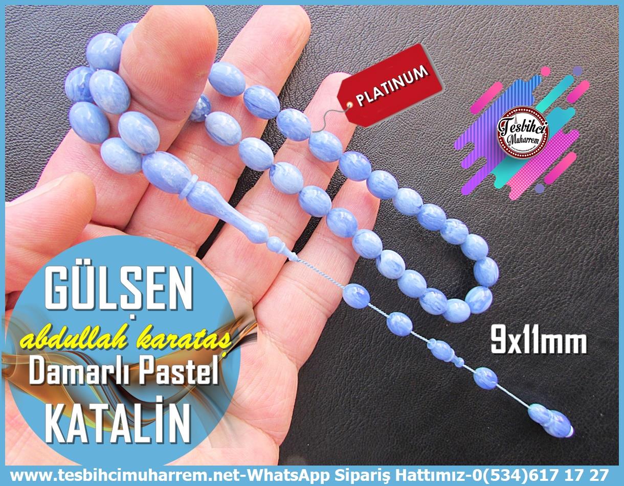 Katalin Ve Bağa TesbihlerTM13248Tespih Lux Katalin I Damarlı Pastel Bodrum Mavi Renk Beyzi Kesim Sezen Tesbih Tespih Lux Katalin I Damarlı Pastel Bodrum Mavi Renk Beyzi Kesim Sezen Tesbih 