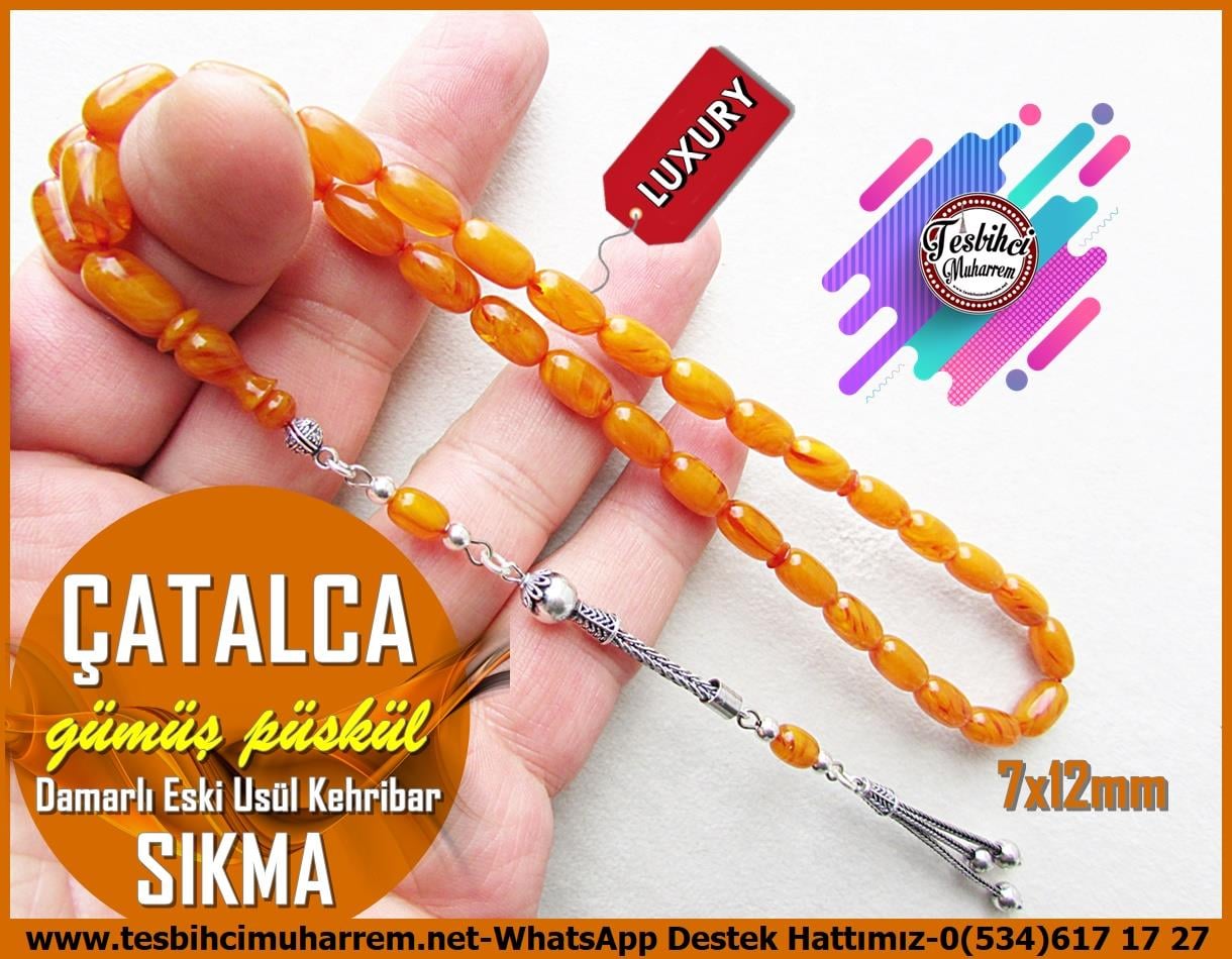 Osmanlı Benzetme Eskitme Eski Usül TesbihlerTM12851Tespih Sıkma Kehribar Damarlı Kayısı Gümüş Püsküllü Kapsül Çatalca Tesbih Tespih Sıkma Kehribar Damarlı Kayısı Gümüş Püsküllü Kapsül Çatalca Tesbih 