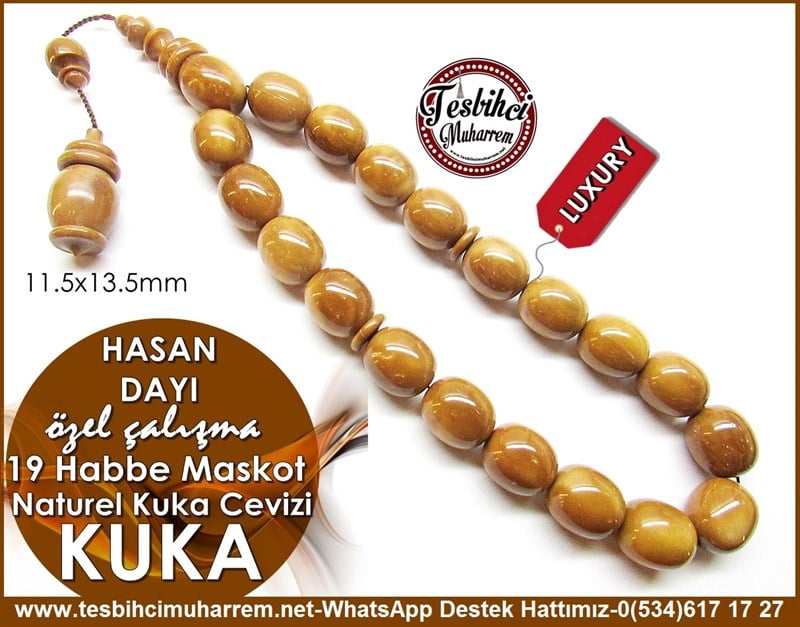 Üst Düzey Çalışma Naturel Kuka Cevizi Lifsiz Kaymak Gibi Cirlop Kuka Tesbih Hasan Dayı