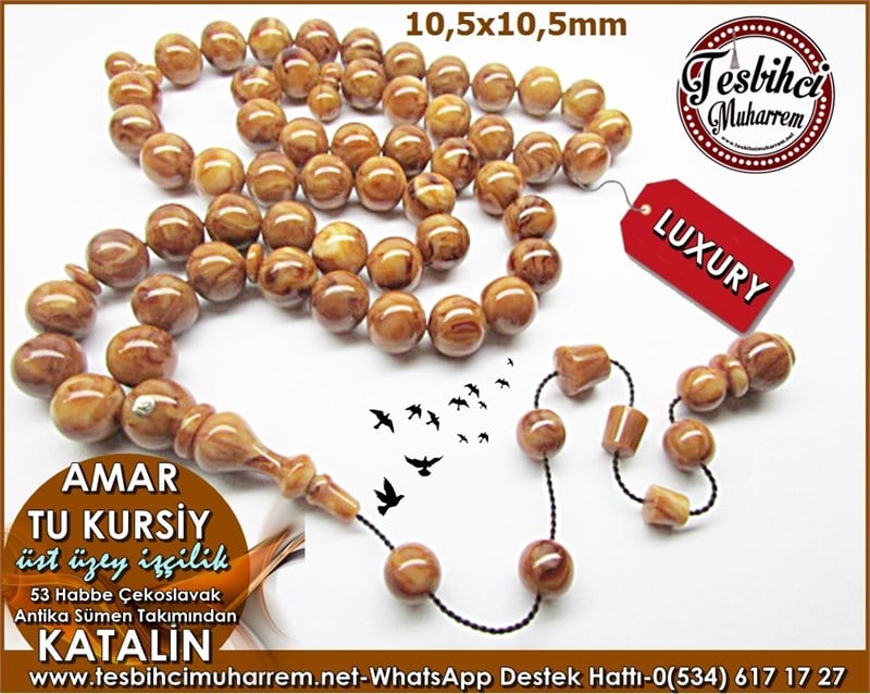 Üst Düzey İşçilik İskenderi Miskevi Çek Katalin Tesbih  Amar Tu Kursiy