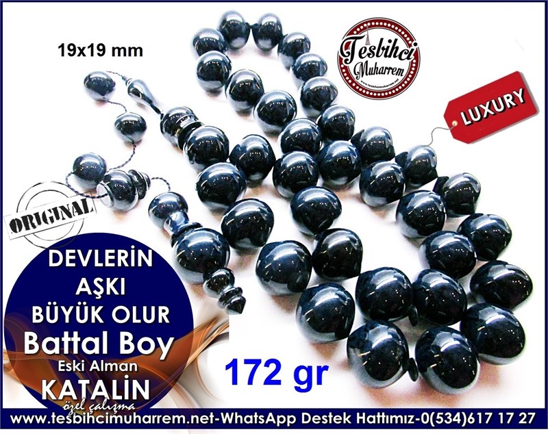 Üst Düzey İşçilik Özel Çalışma Battal Boy Eski Alman Obje Katalin Tesbih Devlerin Aşkı Büyük Olur