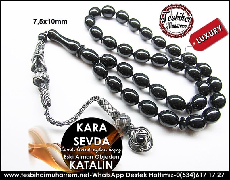 Üst Düzey İşçilik Özel Kazaziye Kamçılı Eski Alman Jaguar Katalin Tesbih Kara Sevda 