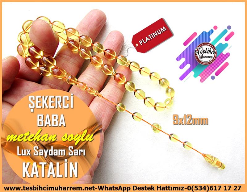 Katalin Ve Bağa TesbihlerTM12321Üst Düzey Tasarım Saydam Sarı Katalin Tespih Beyzi Kesim Altuni Tesbih Şekerci Baba Üst Düzey Tasarım Saydam Sarı Katalin Tespih Beyzi Kesim Altuni Tesbih Şekerci Baba 