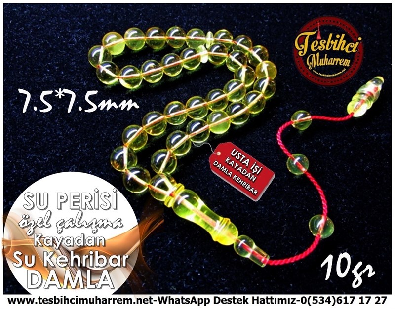 Usta İşi Minik,Kibar Bir O kadarda Şirin Bileklik Naturel Damla Kehribar Tesbih Su Perisi