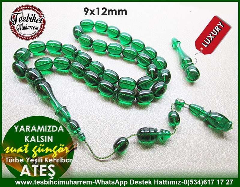 Yeşil Ton TesbihlerTM108910Yedek İmameli Özel Çalışma Yumurta Kesim Türbe Yeşili Ateş Kehribar Tesbih Yaramızda KalsınYedek İmameli Özel Çalışma Yumurta Kesim Türbe Yeşili Ateş Kehribar Tesbih Yaramızda Kalsın