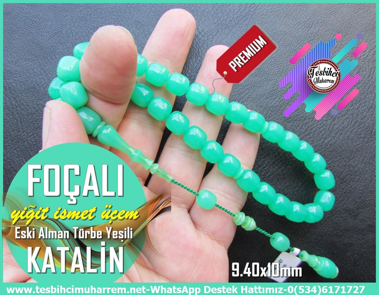 Katalin Ve Bağa TesbihlerTM13864Yiğit İsmet Üçem Usta İmzalı Tespih Eski Alman Katalin l Özel Gömme Kutulu Türbe Yeşili '' Foçalı'' TesbihTespih Premium Katalin l Eski Alman Özel Gömme Kutulu Türbe Yeşili Foçalı Tesbih 