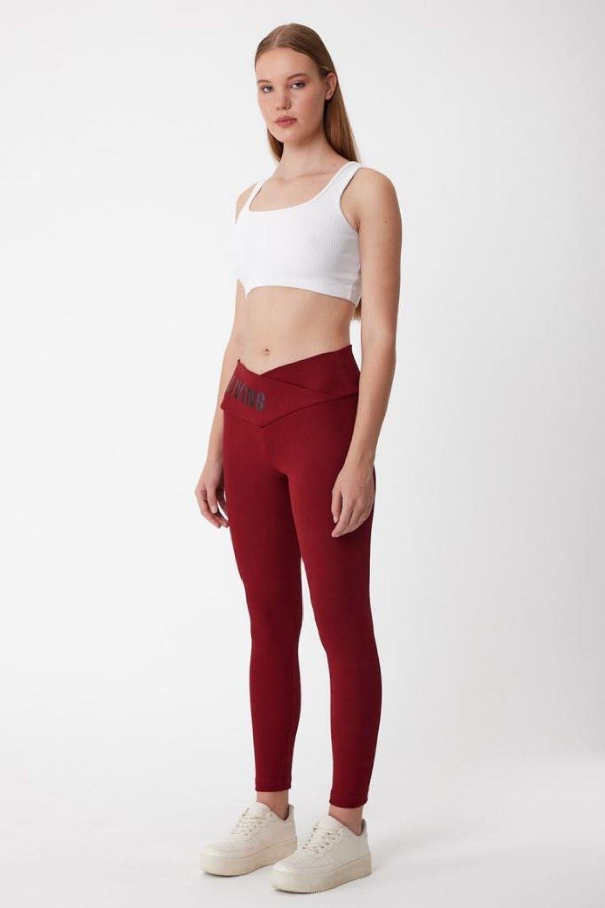 Premium Çelik Kumaş Çapraz Bel Living Tayt