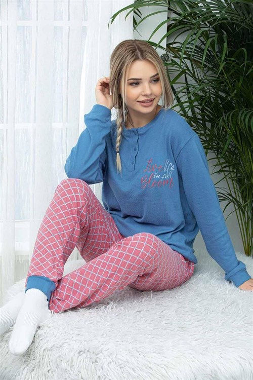 Bloom Manşetli Termal Pijama Takımı