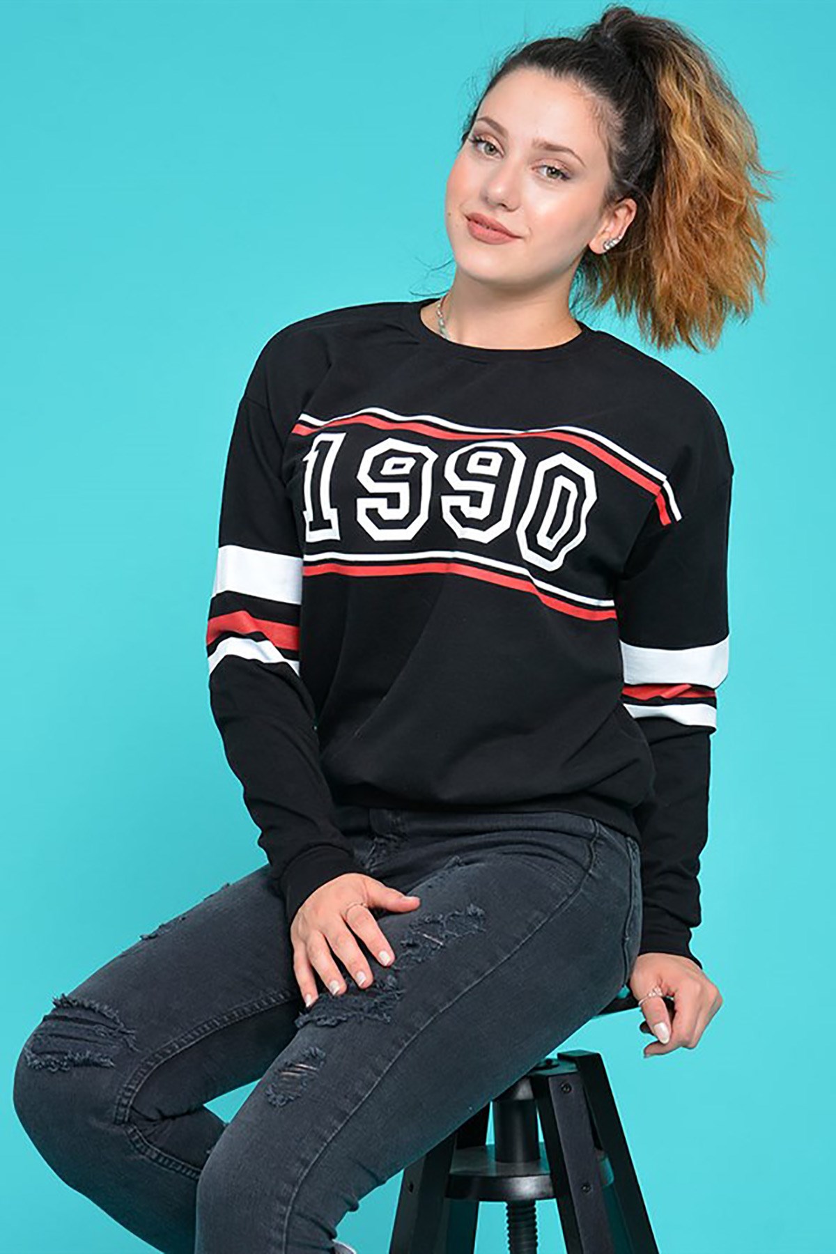 1990 Baskılı Sweat