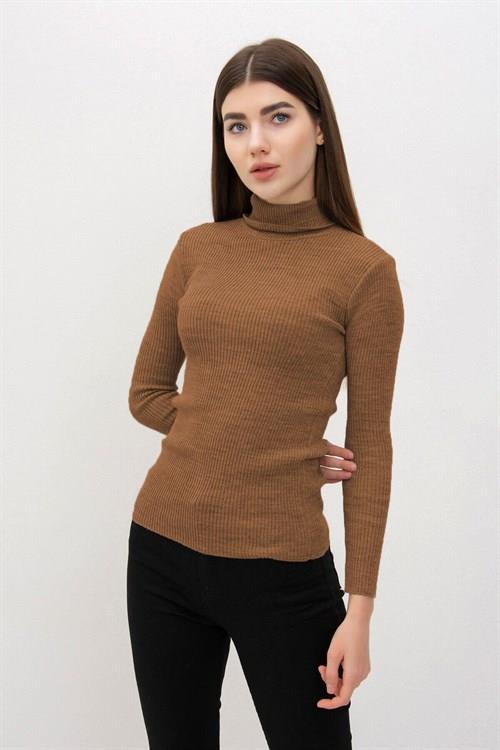 Balıkçı Yaka Basic Triko Vizon