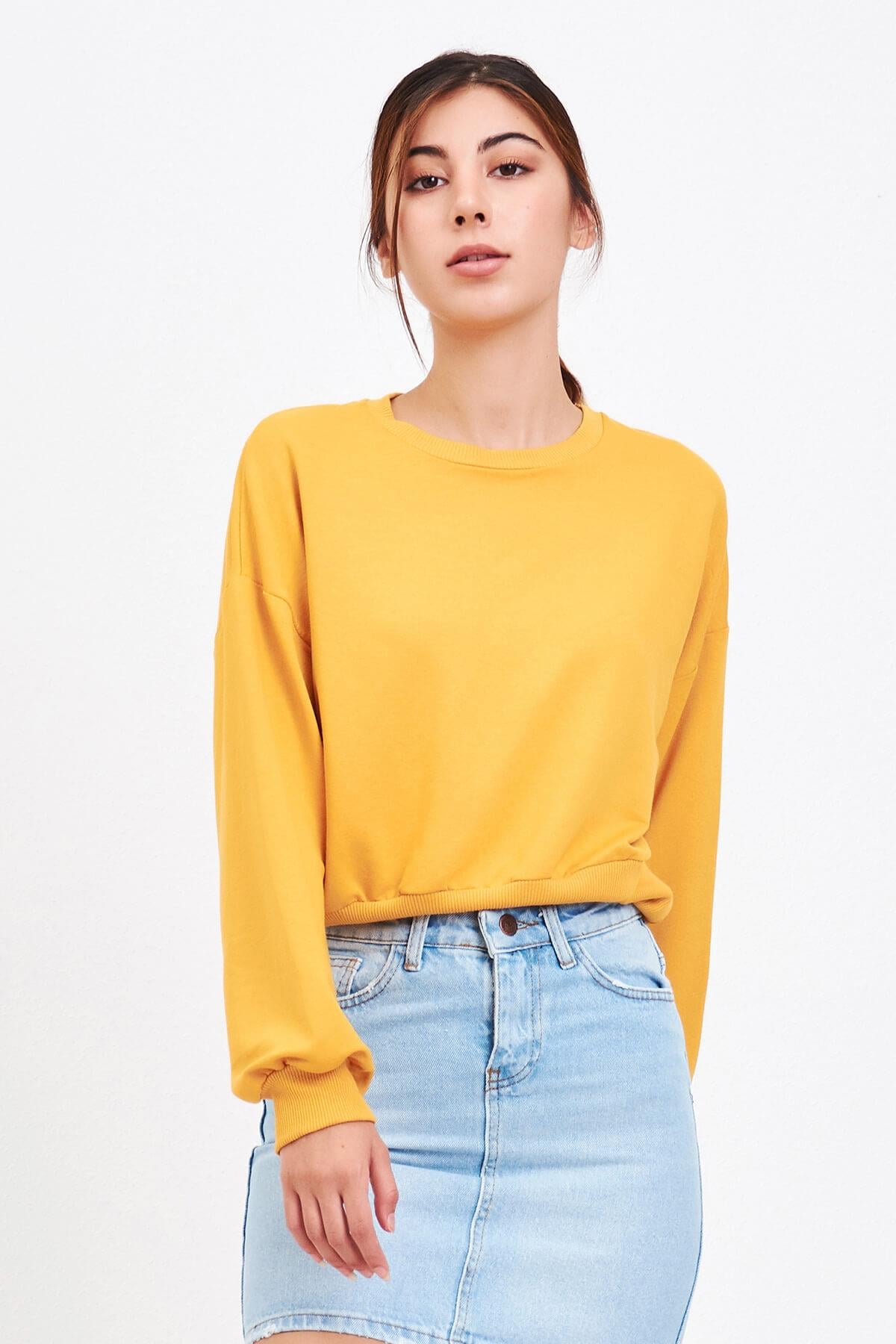 Basic Kadın Sweat Sarı